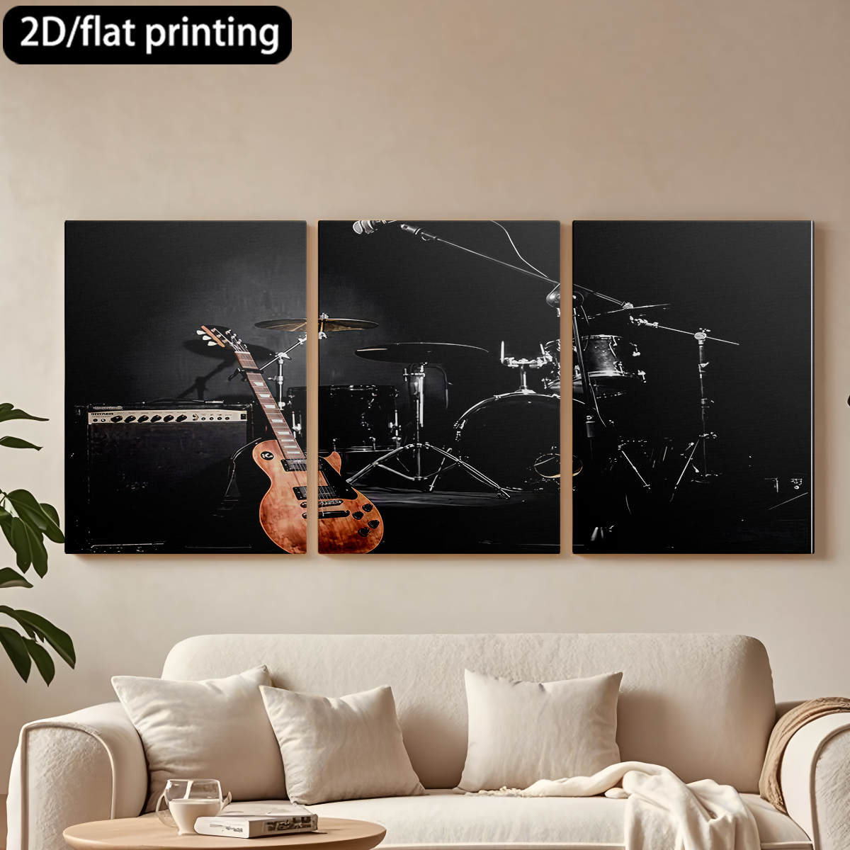 Picture Of Musical Instrument - 2D flat printing 3pc wooden frame