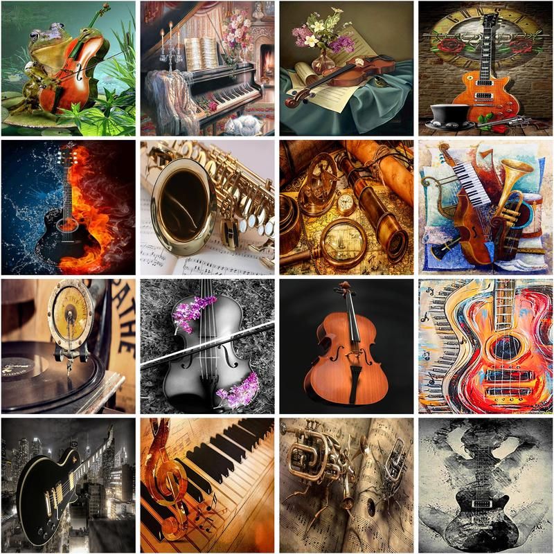 Picture Of Musical Instrument - GATYZTORY Diamond Mosaic Musical Instruments Embroidery