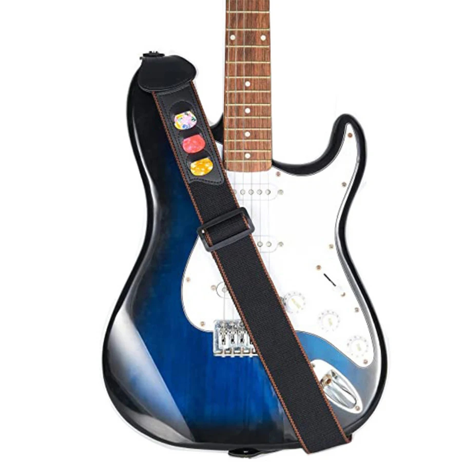 7Pcs/Set Guitar Strap Black PU – Musical Instrument Art Bewertung und Preis