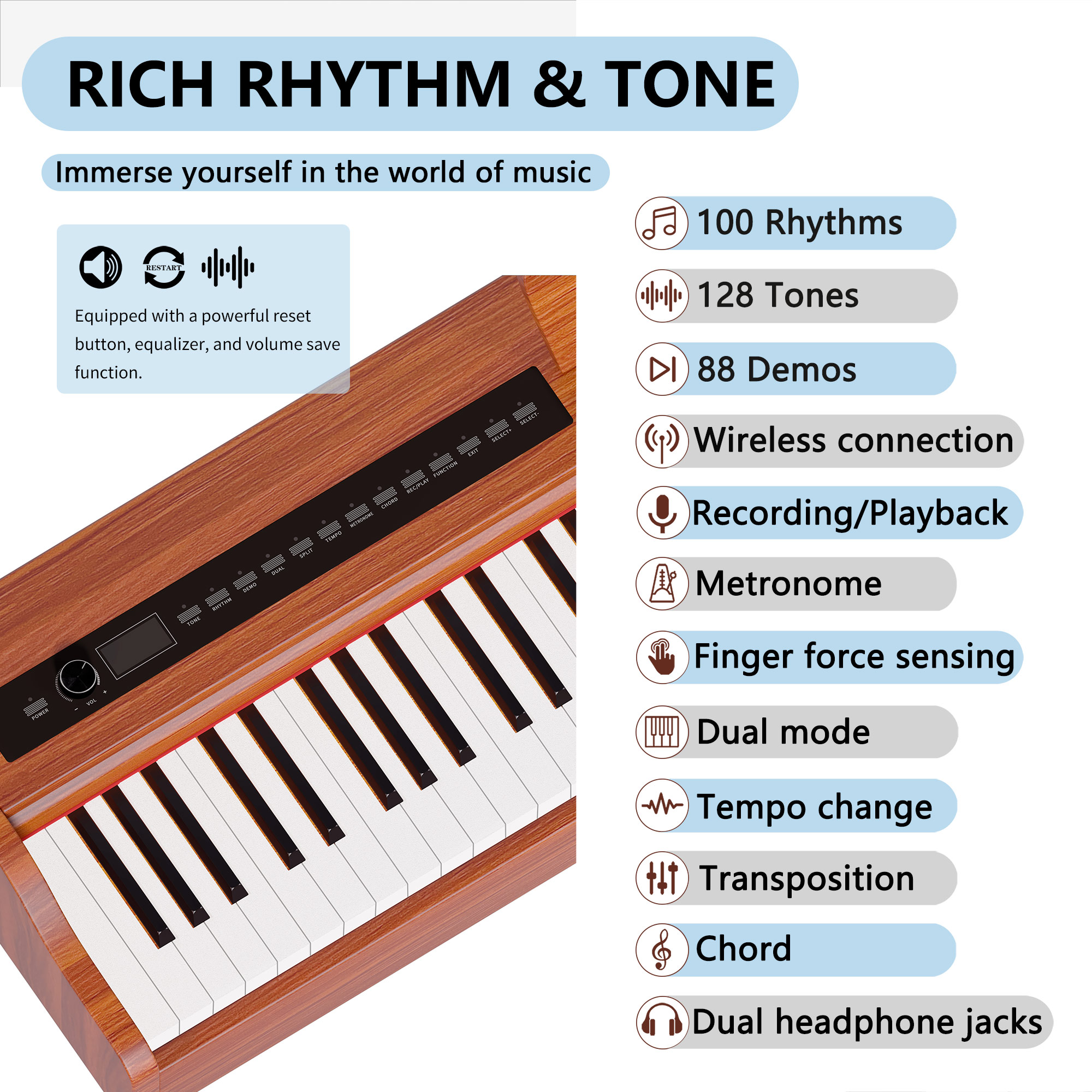 Upright Digital Piano 88 Weigh – Musical Instrument Keyboard Price Bewertung und Preis