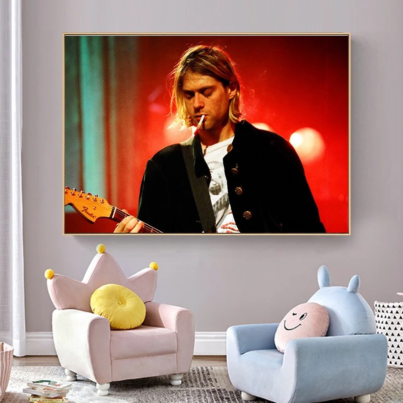 Black White Retro Singer Kurt  – Musical Instrument Painting Bewertung und Preis