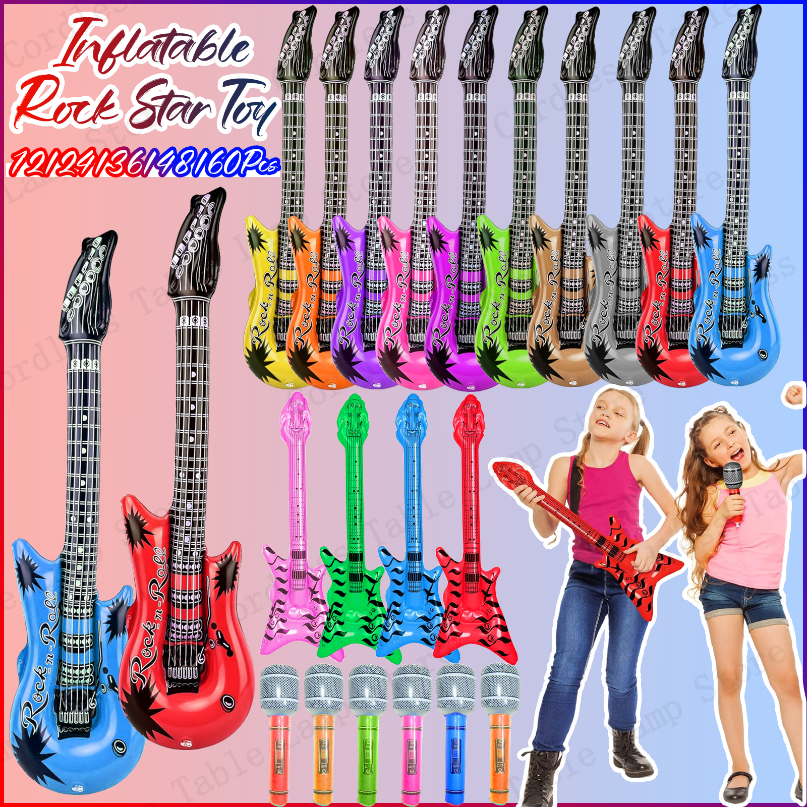12-60Pcs Inflatable Rock Star  – Musical Instrument You Blow Bewertung und Preis