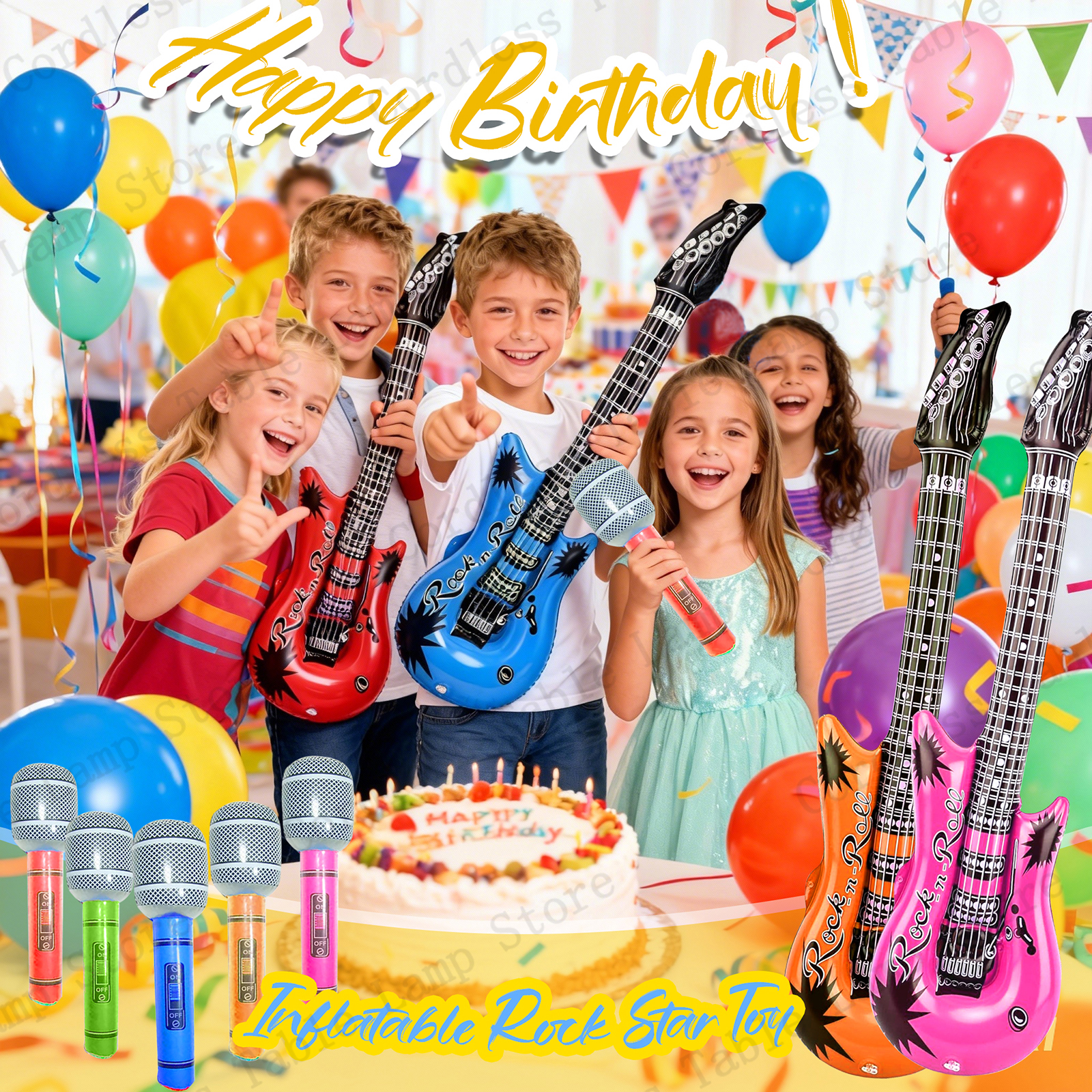 12-60Pcs Inflatable Rock Star  – Musical Instrument You Blow Bewertung und Preis
