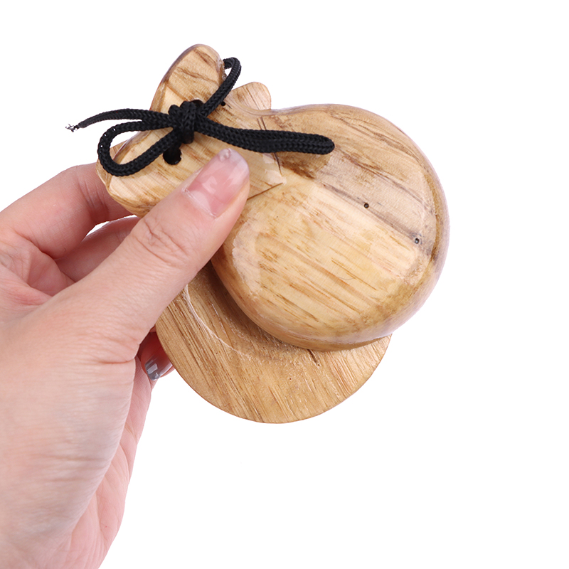 2Pcs Wooden Spanish Castanets  – Musical Instrument For Toddlers Bewertung und Preis