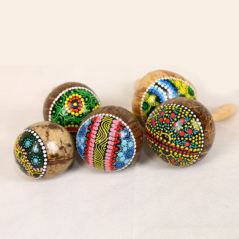 Painted Coconut Shell Maracas  – Musical Instrument Maraca Bewertung und Preis
