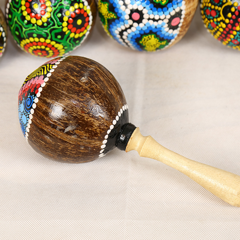 Painted Coconut Shell Maracas  – Musical Instrument Maraca Bewertung und Preis