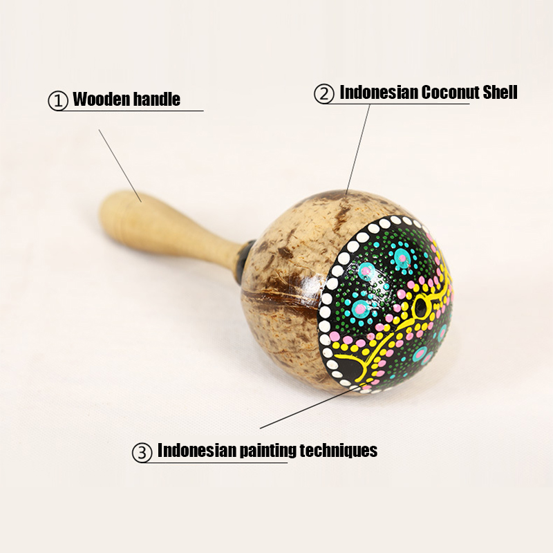 Painted Coconut Shell Maracas  – Musical Instrument Maraca Bewertung und Preis