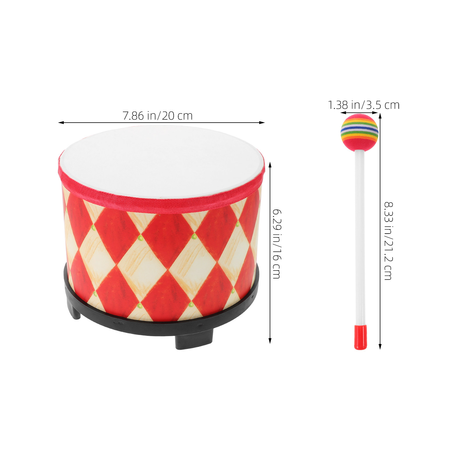 Kids Hand Drum Wooden Red Tom  – Musical Instrument For Toddlers Bewertung und Preis
