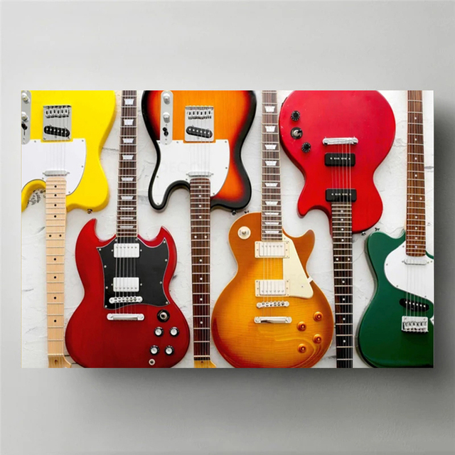 Vintage Rock Music Guitar Canv – Picture Of Musical Instrument Bewertung und Preis