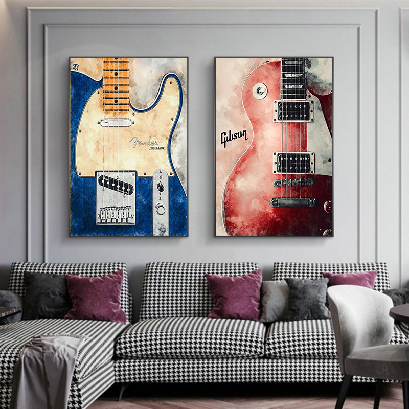 Vintage Rock Music Guitar Canv – Picture Of Musical Instrument Bewertung und Preis